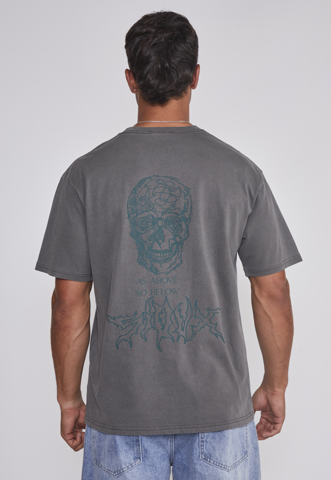 Polera Hombre Lavada Dinosaurio Café Sioux 2