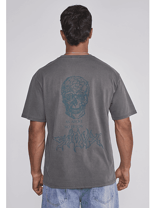 Polera Hombre Lavada Dinosaurio Café Sioux