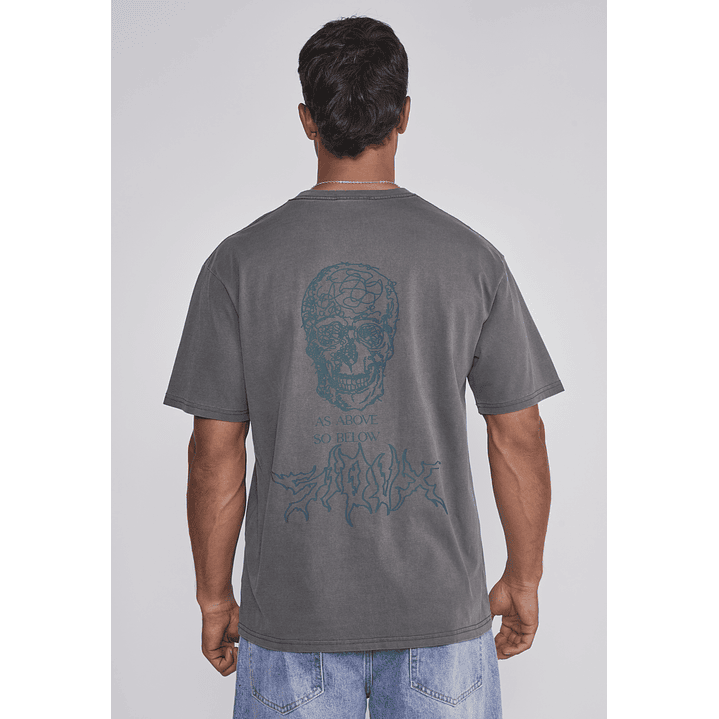 Polera Hombre Lavada Dinosaurio Café Sioux 2