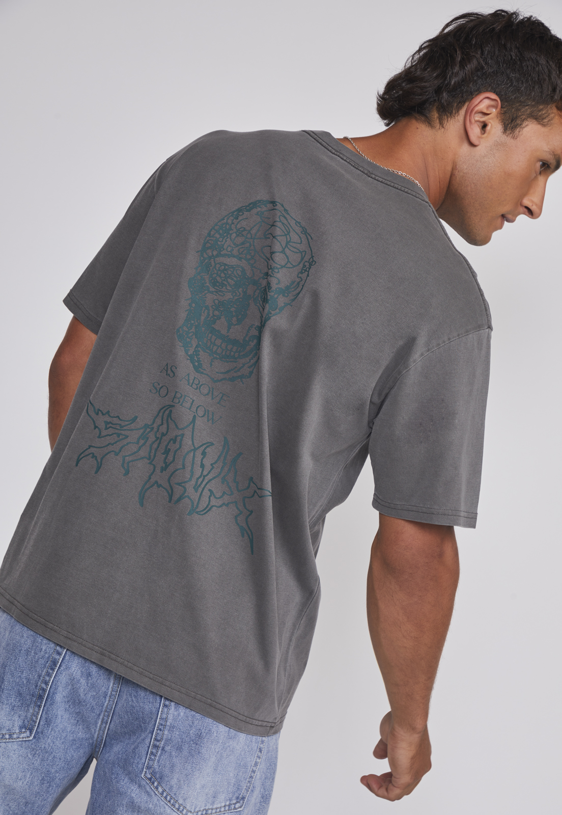 Polera Hombre Lavada Dinosaurio Café Sioux 5