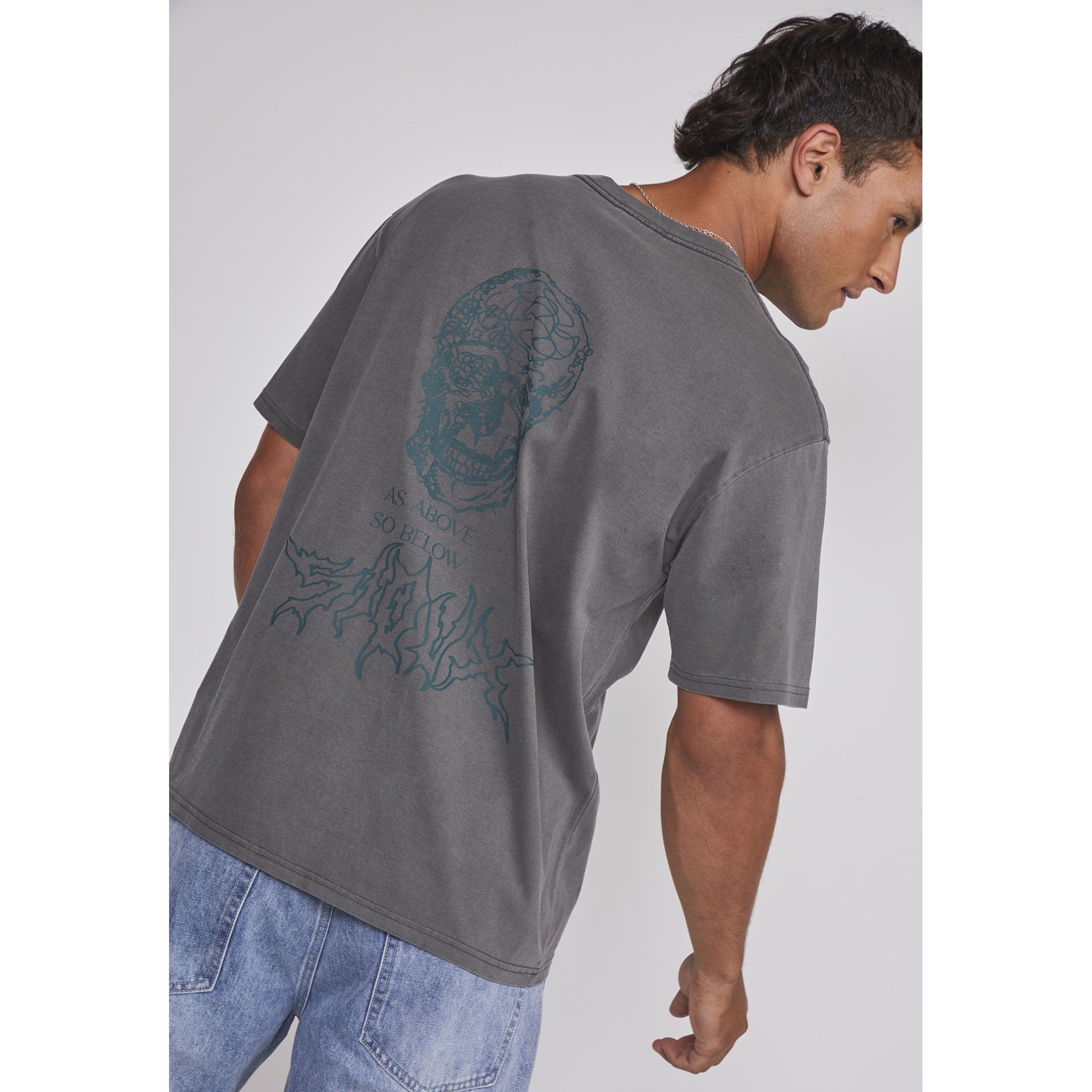 Polera Hombre Lavada Dinosaurio Café Sioux 5