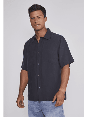 Camisa Hombre Relaxed 2 Bolsillos Negro Sioux
