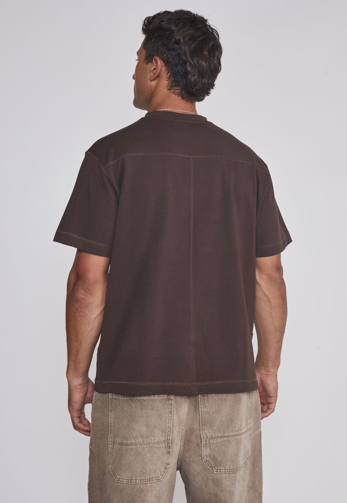 Polera Hombre Parche Café Sioux 2