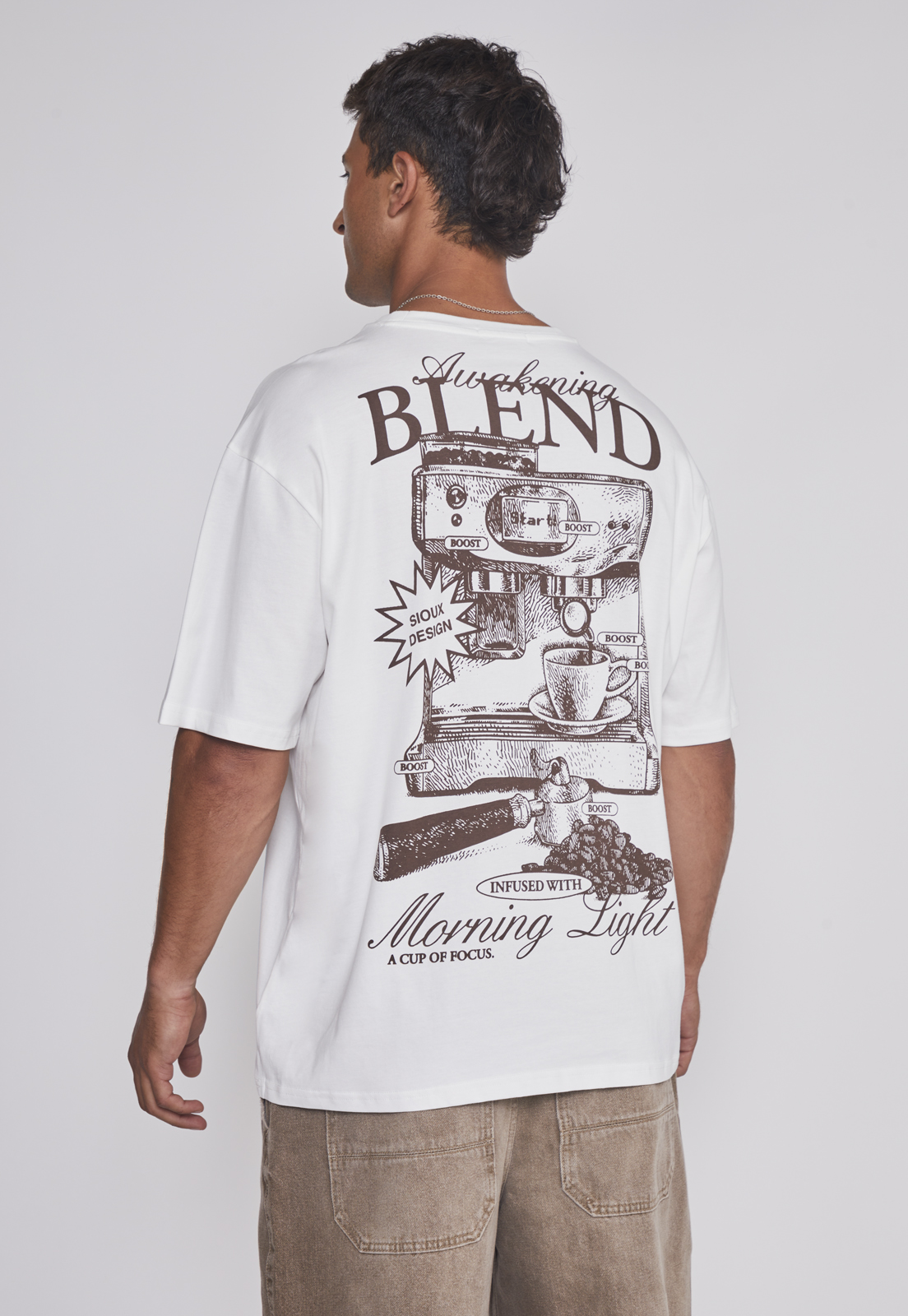 Polera Hombre Cafetera Blanco Sioux 2