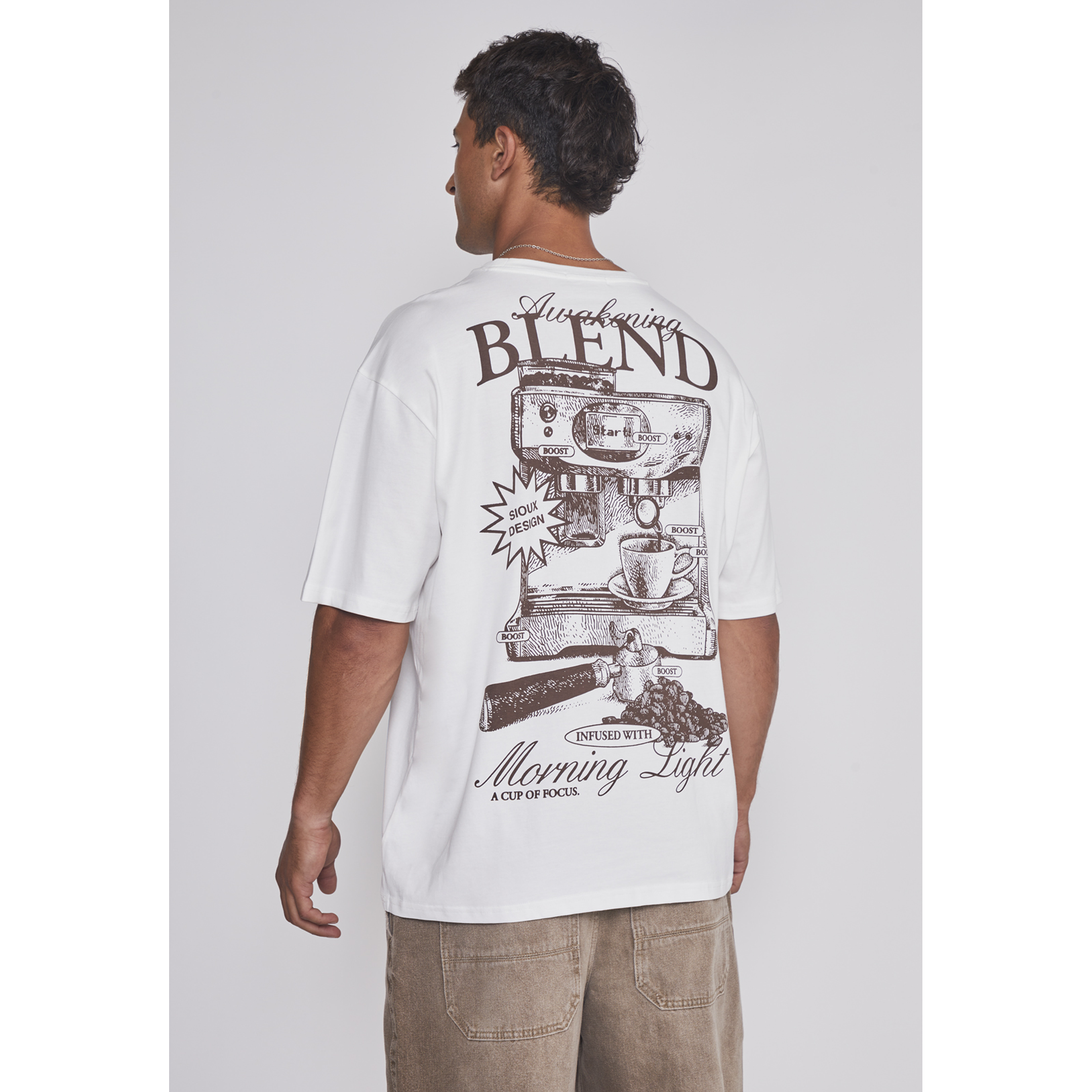 Polera Hombre Cafetera Blanco Sioux 2