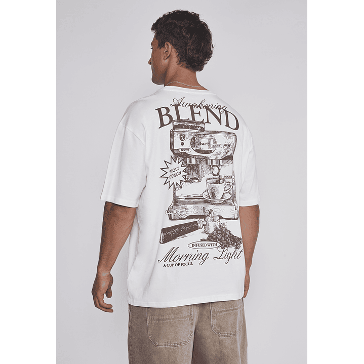 Polera Hombre Cafetera Blanco Sioux 2