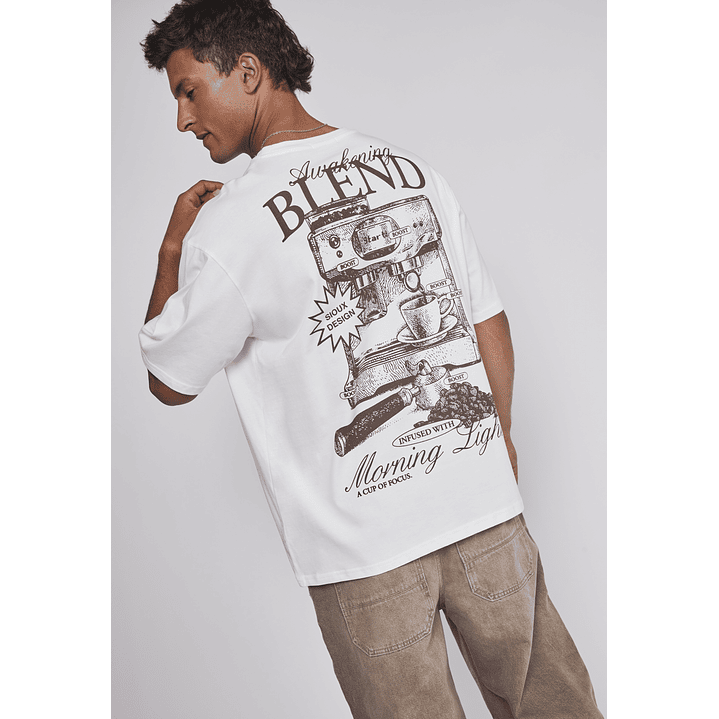 Polera Hombre Cafetera Blanco Sioux 5