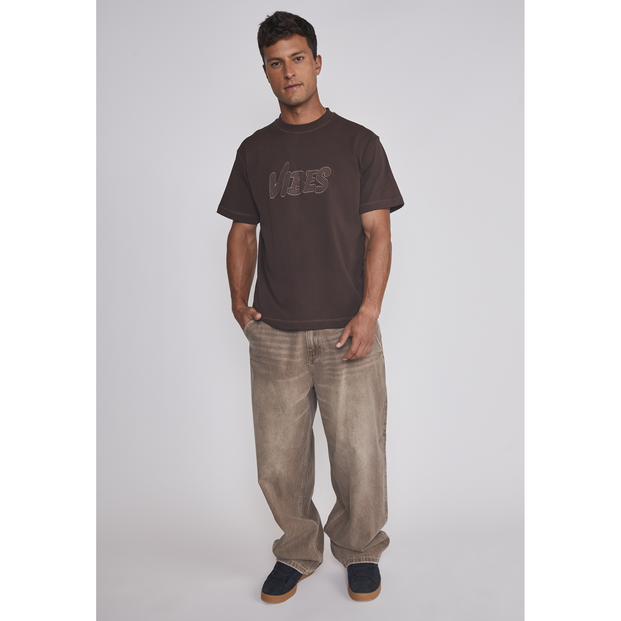 Polera Hombre Parche Café Sioux 3