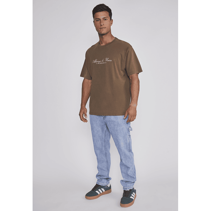 Polera Hombre Lavada Proceso Café Sioux 3