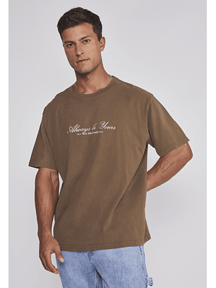 Polera Hombre Lavada Proceso Café Sioux
