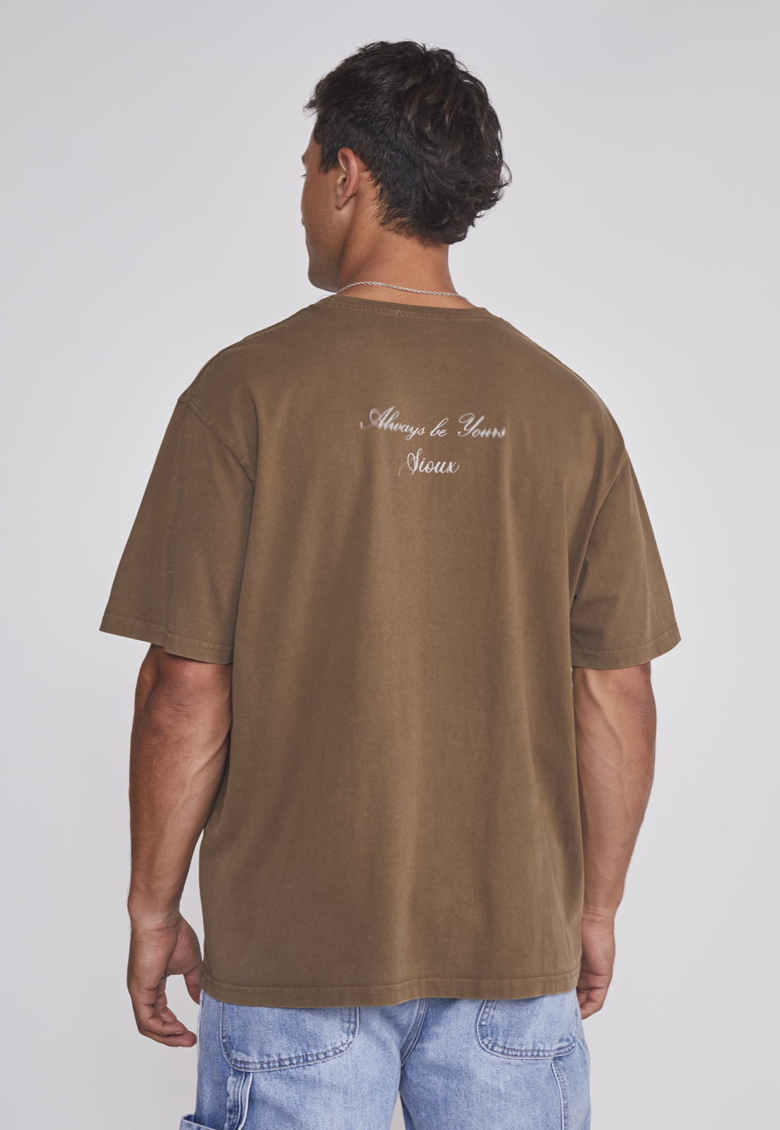 Polera Hombre Lavada Proceso Café Sioux 2