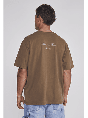 Polera Hombre Lavada Proceso Café Sioux