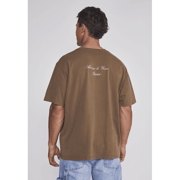 Polera Hombre Lavada Proceso Café Sioux 2