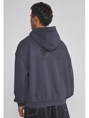 Polerón Hombre Lavado 3D Relaxed Negro Sioux