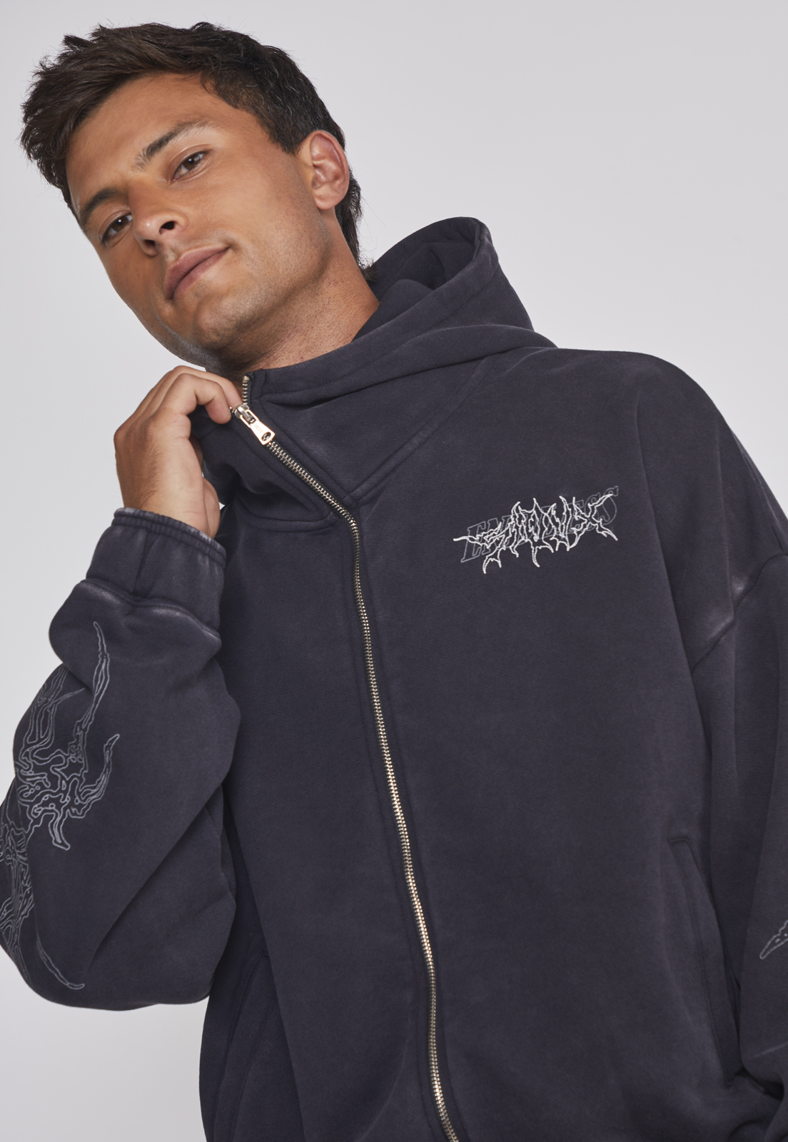 Polerón Hombre Moda Brazos Negro Sioux 4