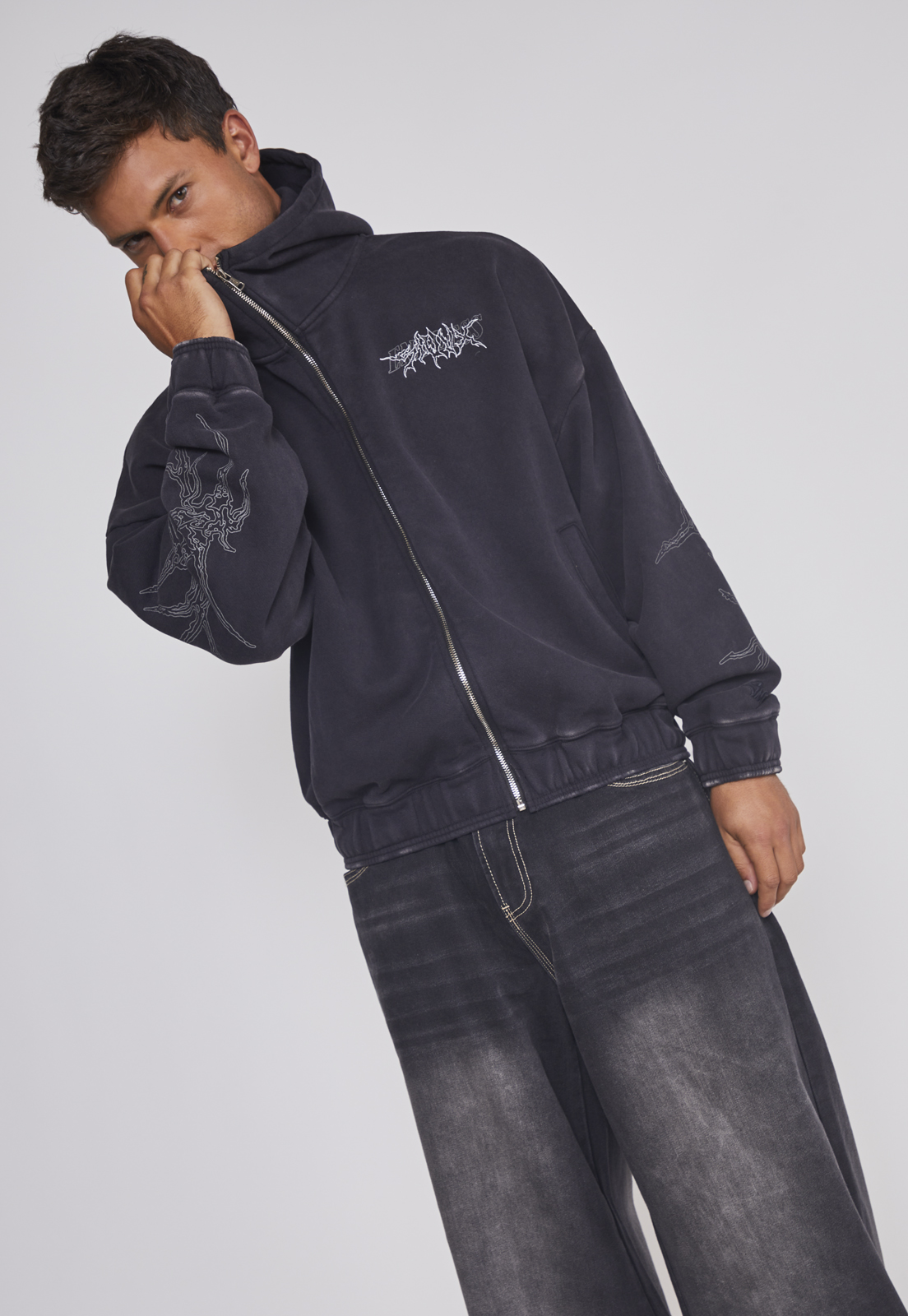 Polerón Hombre Moda Brazos Negro Sioux 5