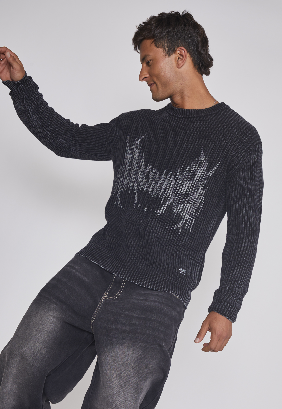 Sweater Hombre Lavado Death Negro Sioux 4
