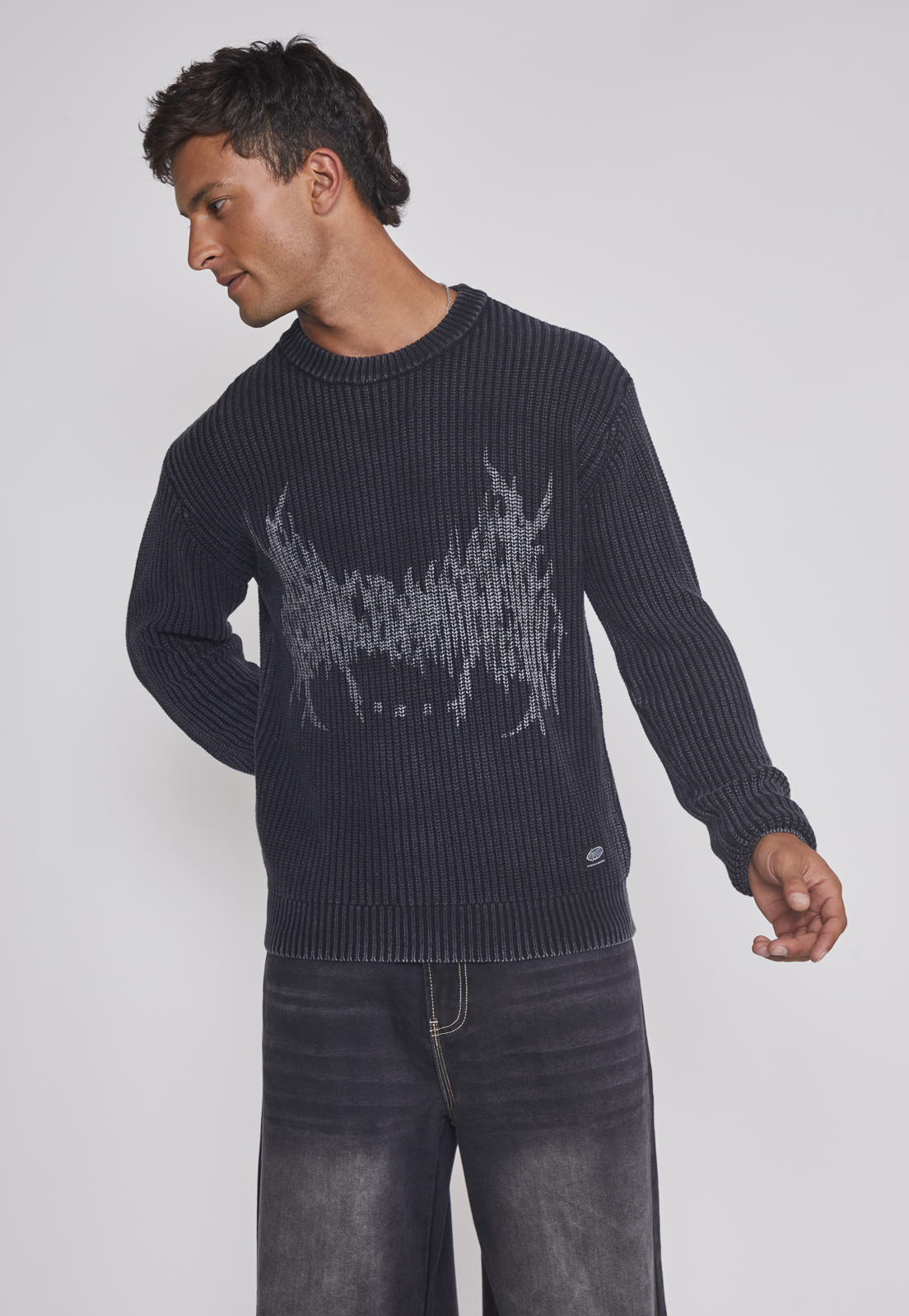 Sweater Hombre Lavado Death Negro Sioux 1