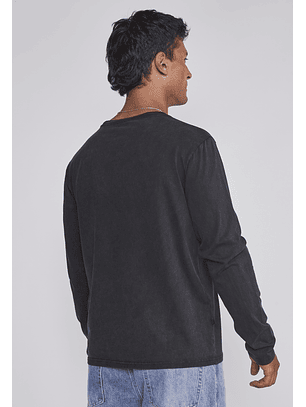 Polera Hombre Lavada Strass Negro Sioux