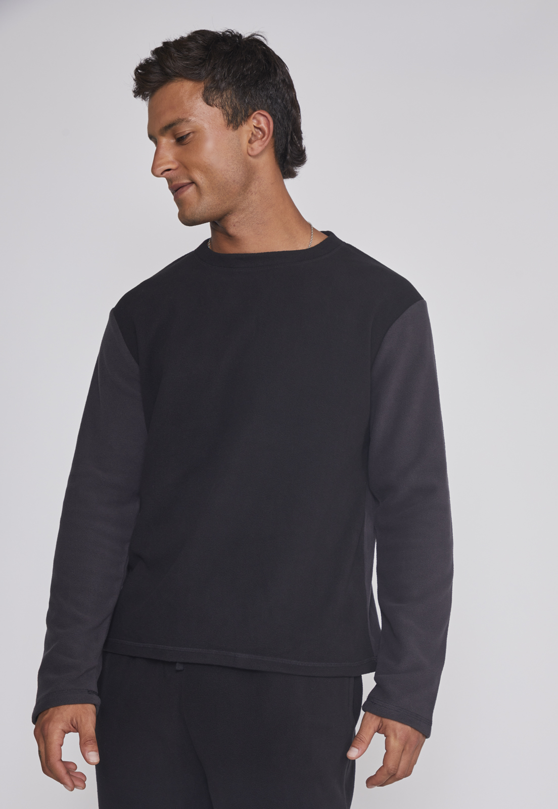 Pijama Polar Largo hombre Negro Sioux 5