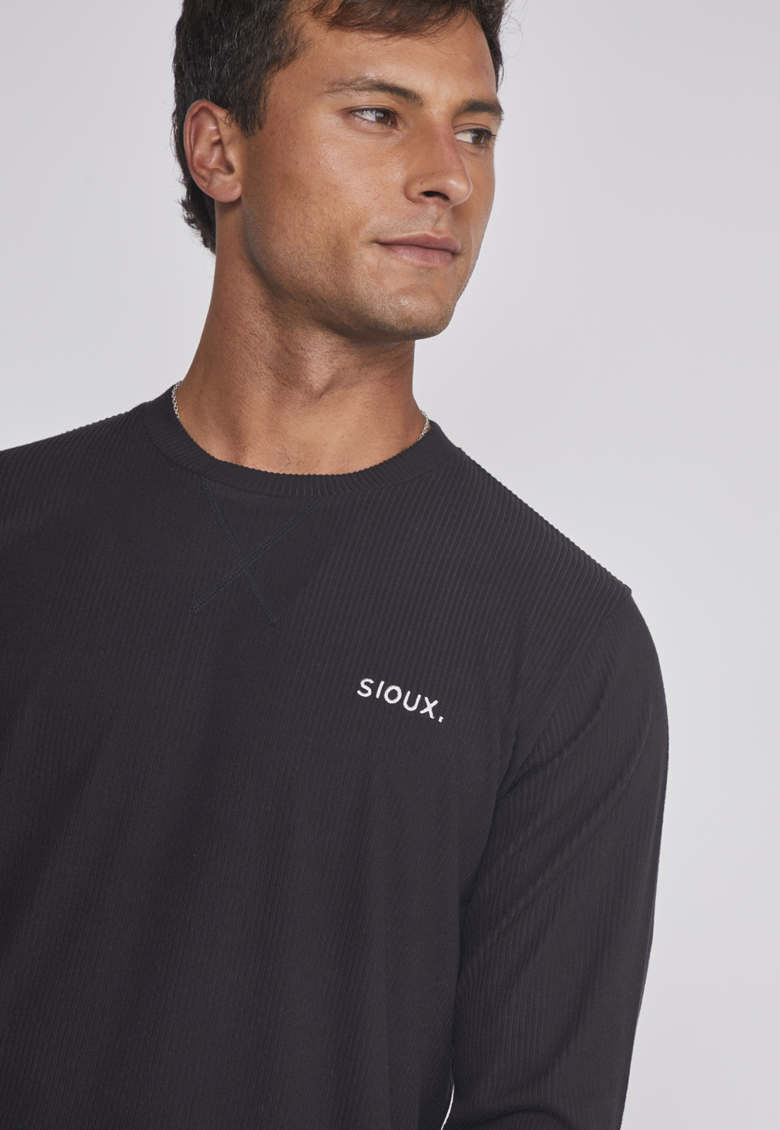 Pijama Waffles Largo Hombre Negro Sioux 4