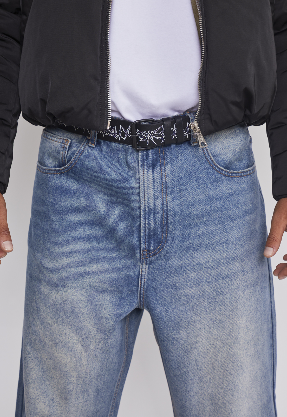 Cinturón Hebilla Impreso Negro Sioux 1