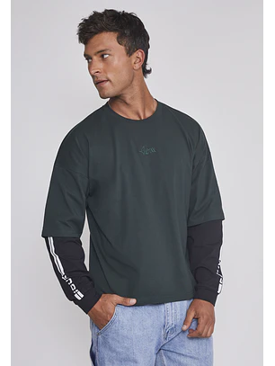 Polera Hombre Boxy Fit Verde Sioux