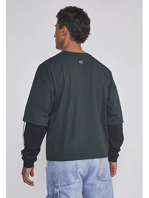 Polera Hombre Boxy Fit Verde Sioux