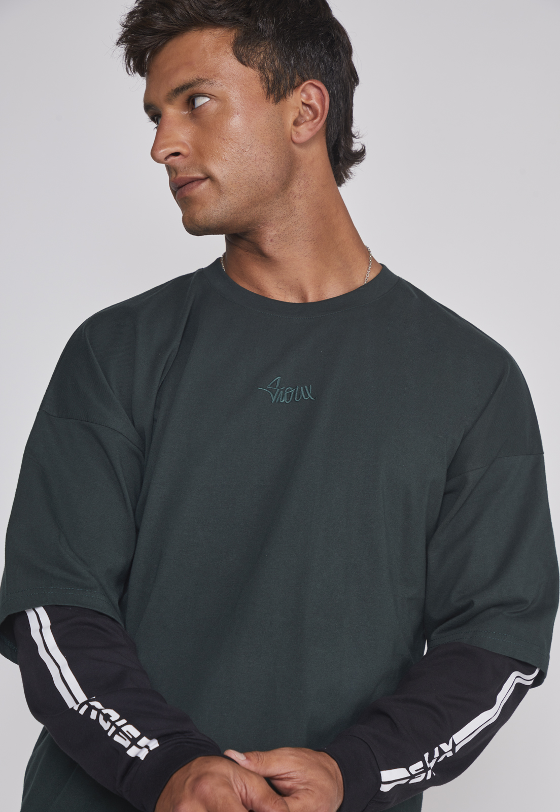 Polera Hombre Boxy Fit Verde Sioux 4