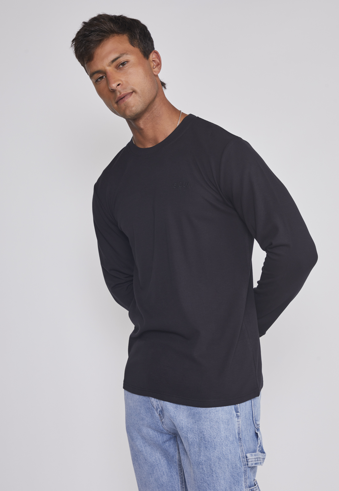 Polera Hombre Tipo Camiseta Térmica Negro Sioux 1