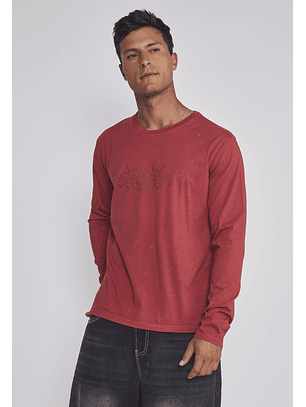 Polera Hombre Lavada Strass Rojo Sioux