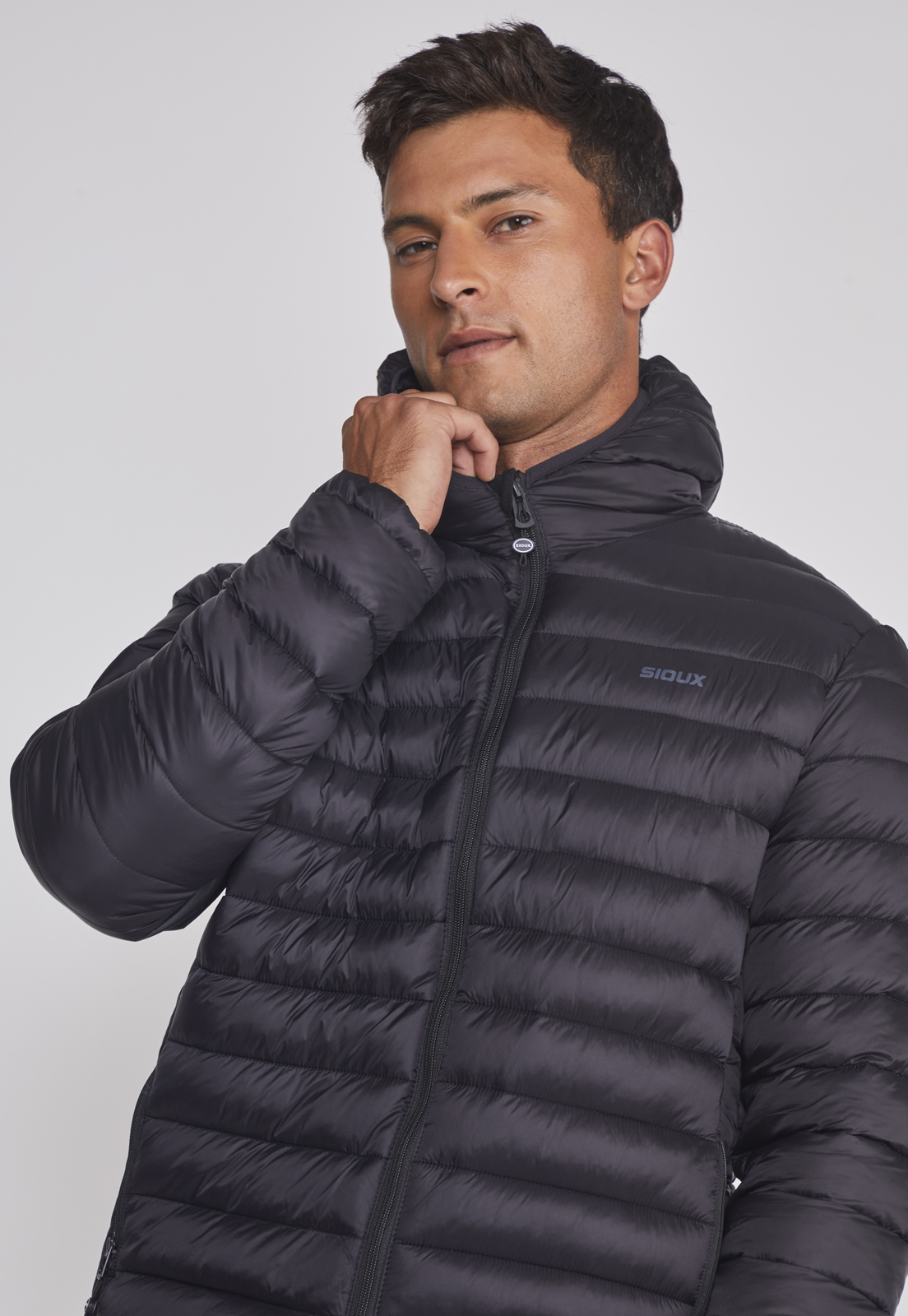 Parka Hombre Basica Con Gorro Negro Sioux 4