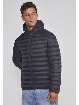 Parka Hombre Basica Con Gorro Negro Sioux