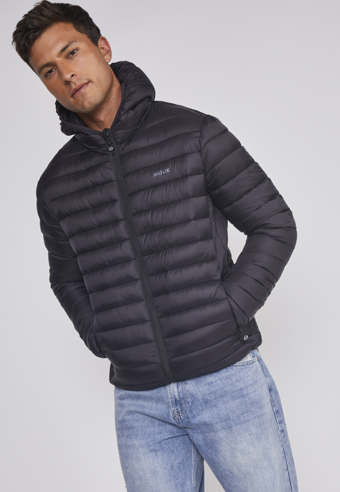 Parka Hombre Basica Con Gorro Negro Sioux 5