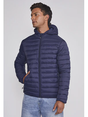 Parka Hombre Basica Con Gorro Azul Sioux