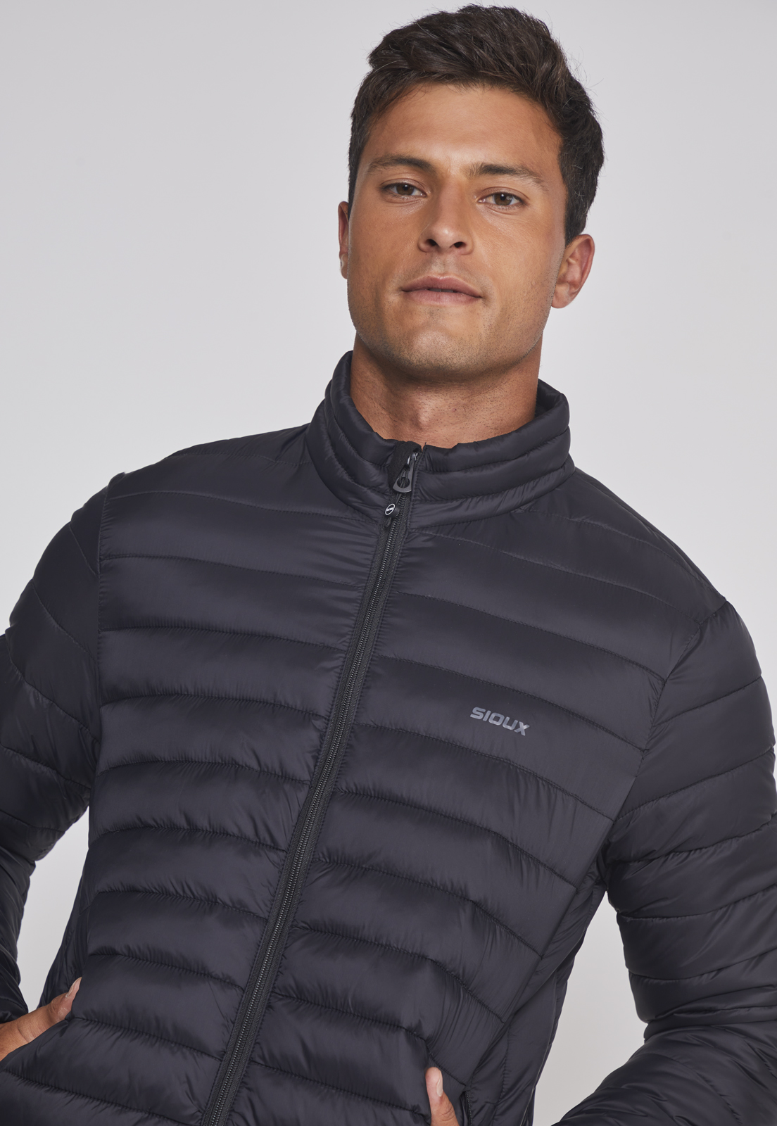 Parka Hombre Basica Lineas Negro Sioux 4