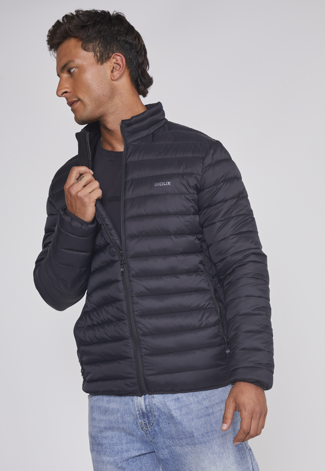 Parka Hombre Basica Lineas Negro Sioux 5