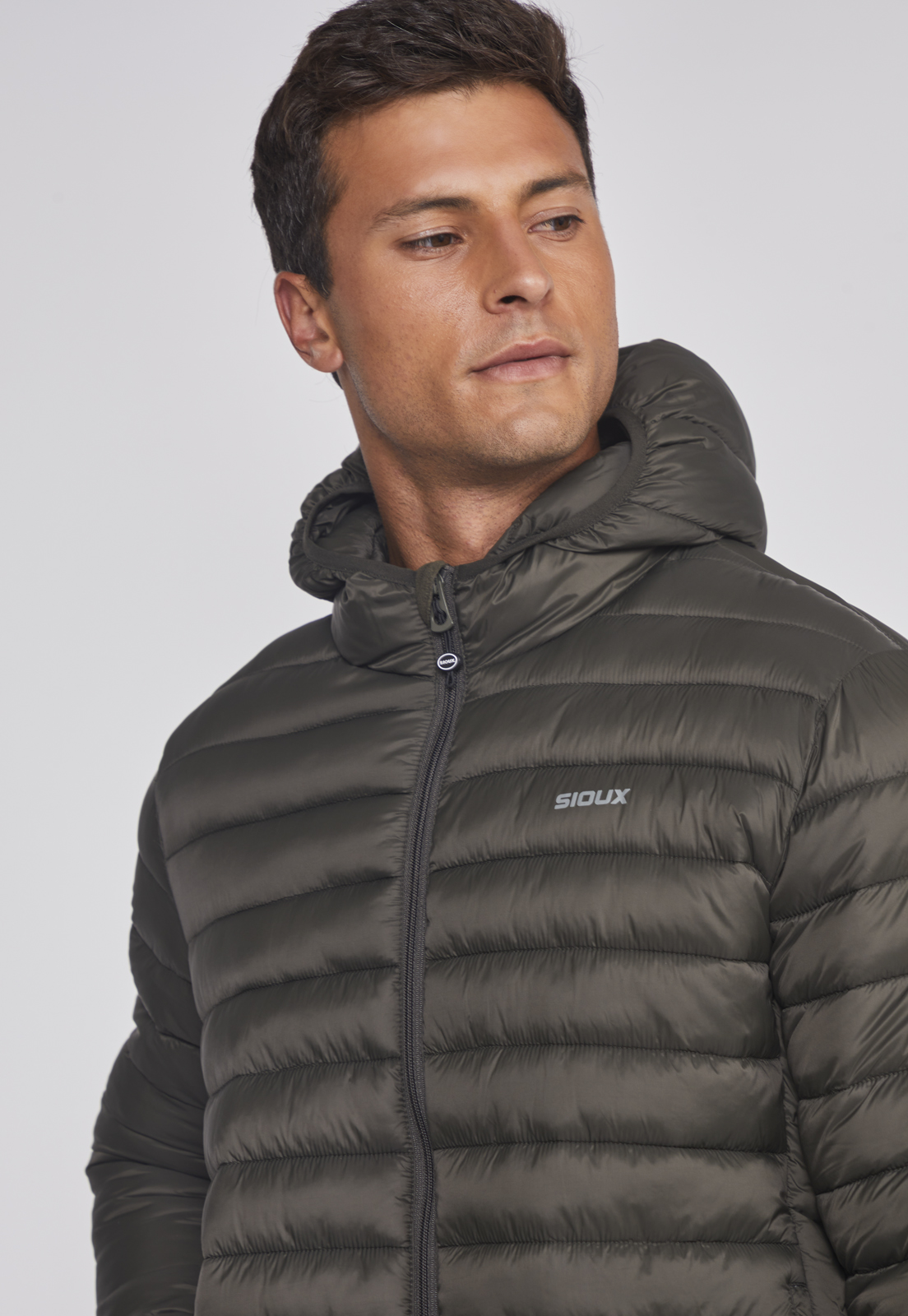 Parka Hombre Basica Con Gorro Verde Sioux 4