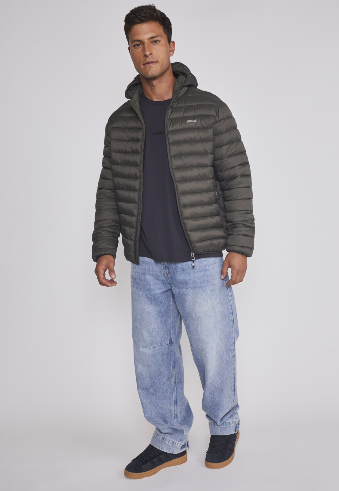 Parka Hombre Basica Con Gorro Verde Sioux 3