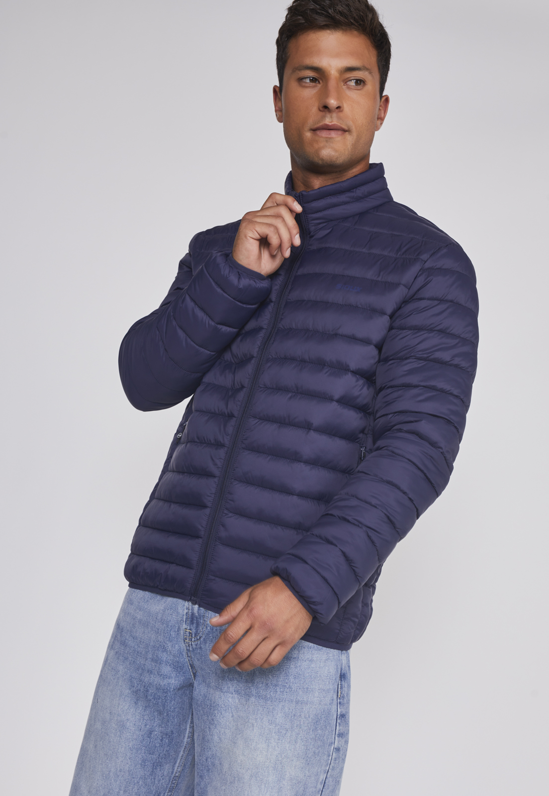 Parka Hombre Basica Lineas Azul Sioux 5