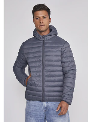 Parka Hombre Basica Con Gorro Gris Sioux