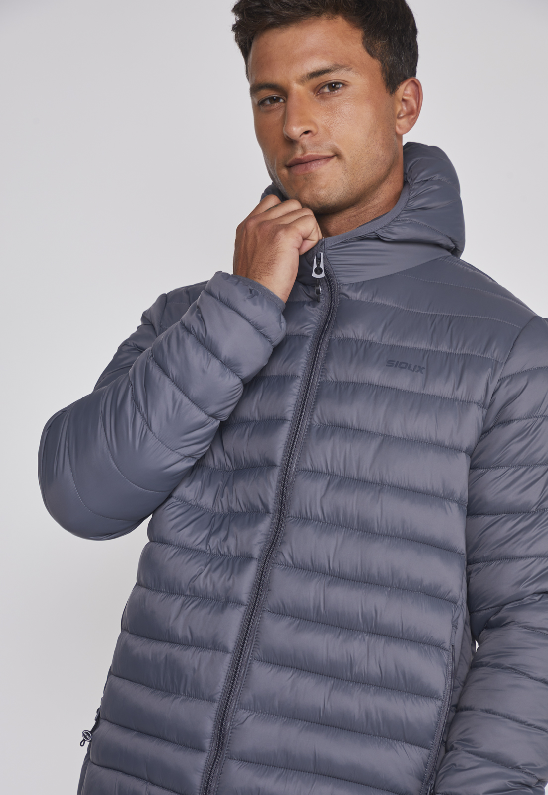 Parka Hombre Basica Con Gorro Gris Sioux 4