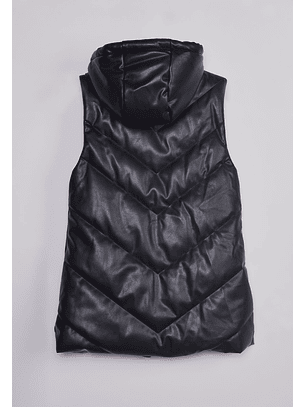 Parka Mujer Ecocuero Larga Negro Sioux