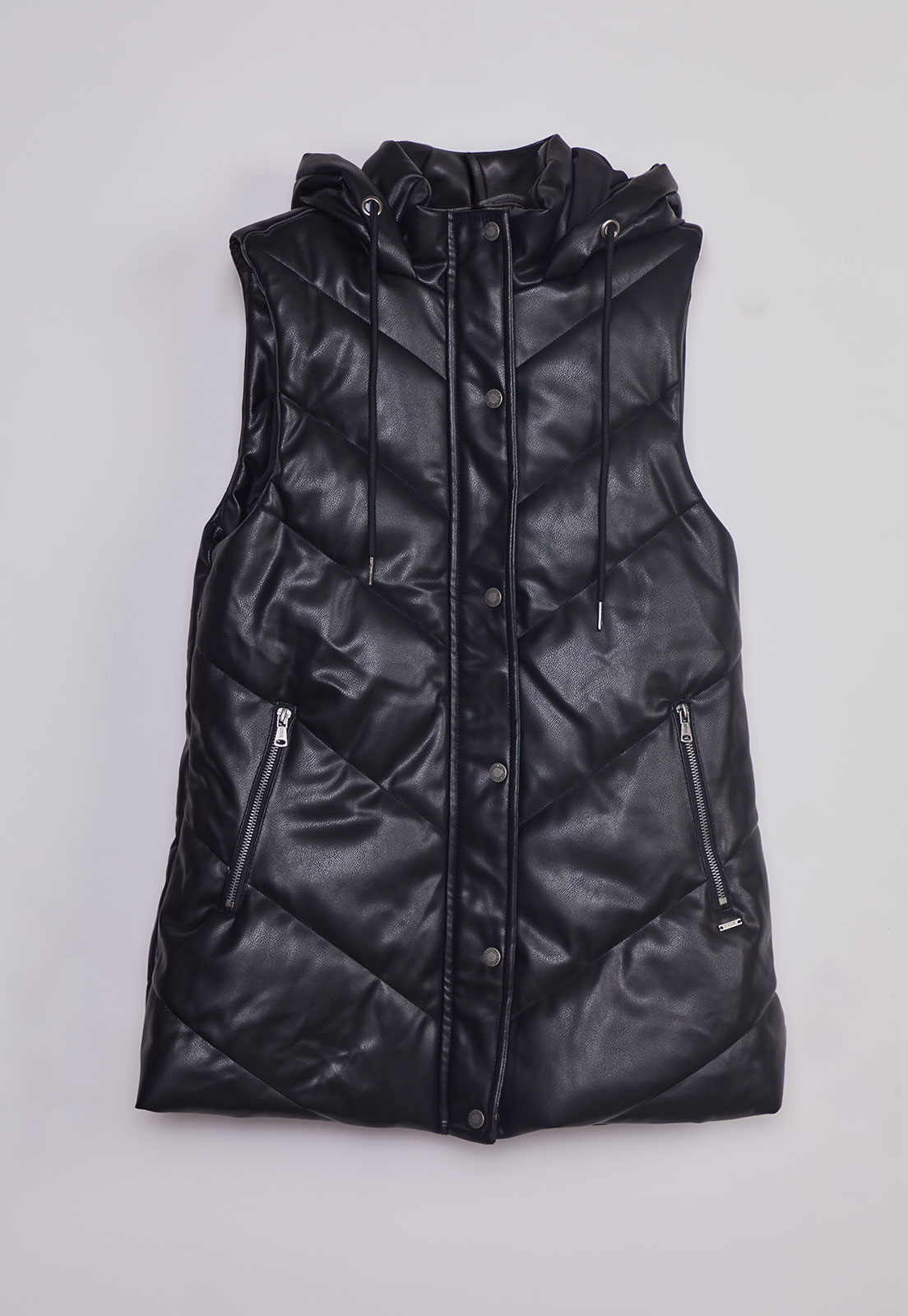 Parka Mujer Ecocuero Larga Negro Sioux 1