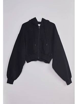 Polerón Mujer Bordado Al Tono Negro Sioux