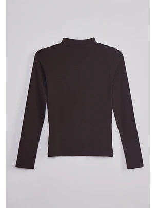 Polera Mujer Elasticada Café Sioux