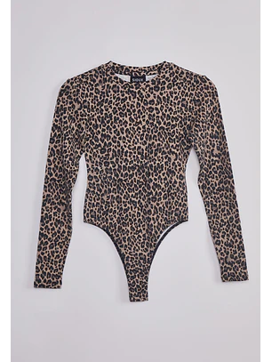 Body Mujer Leopardo Beige Sioux