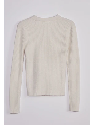 Sweater Mujer Cuello Redondo Soft Crudo Sioux