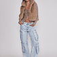 Jeans Mujer Cargo Loose Fit Celeste Sioux - Miniatura 2