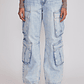 Jeans Mujer Cargo Loose Fit Celeste Sioux - Miniatura 1